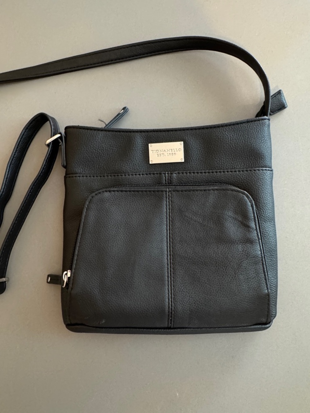 Tignanello Black Pebbled Leather Crossbody